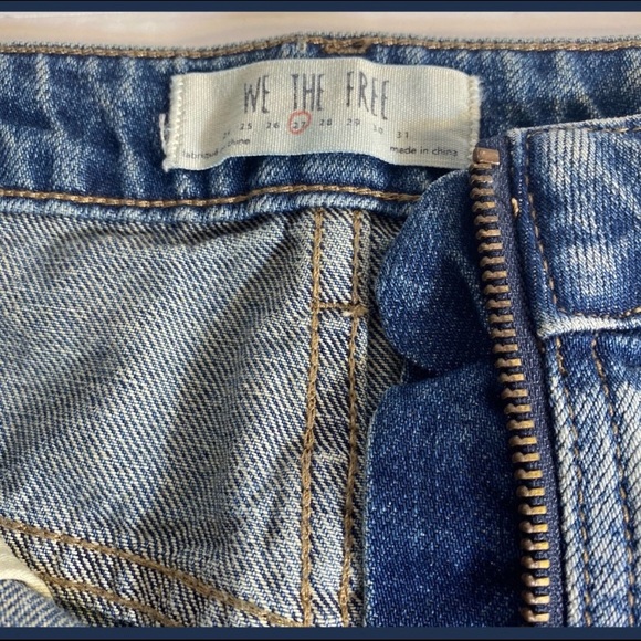 FREE PEOPLE ZIP UP BOHO DENIM SKIRT Sz 27 - Picture 11 of 13